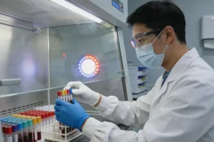 ROS1基因融合与靶向药物作用机制示意图