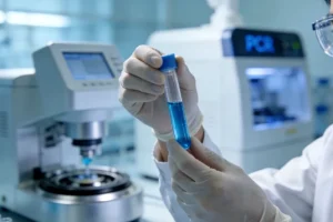 医生与患者查看基因检测报告示意图