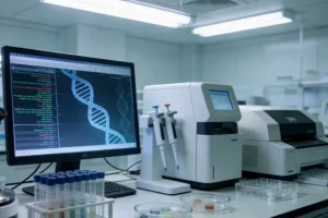 患者正在用分药盒整理每日药物