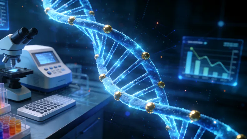 血液样本送入实验室进行DNA提取的示意图