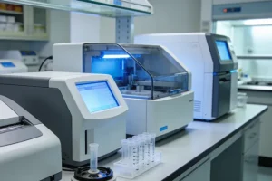 病理医生在显微镜下观察组织切片