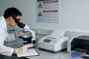 医生与患者讨论基因检测报告