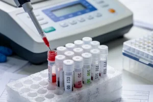 RAD51蛋白在细胞核内形成荧光焦点示意图