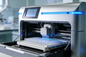 医生与患者家属沟通血液检测方案