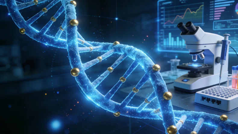 循环肿瘤细胞（CTC）在血液中被捕获并检测PD-L1的微观示意图