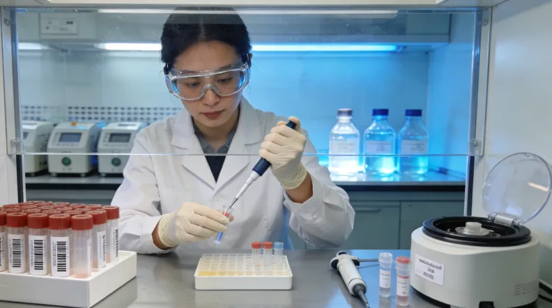 组织活检与液体活检（抽血）两种检测方式对比图