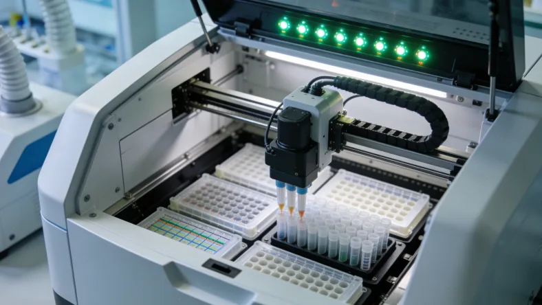 患者手持基因检测报告与医生沟通的示意图