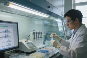 不同基因检测技术平台（PCR、NGS）对比示意图