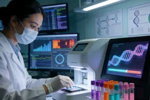 患者手持基因检测报告，面露困惑