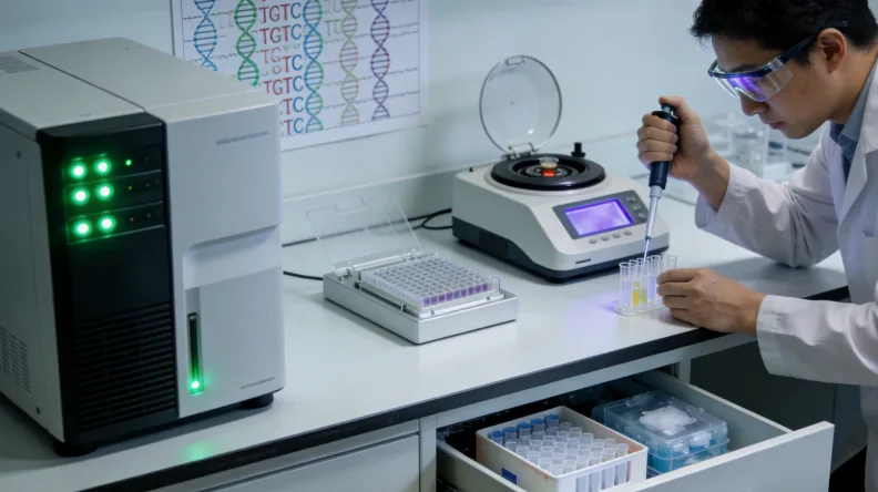 基因检测实验室内部工作场景