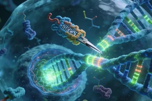 靶向药精准作用于癌细胞基因靶点示意图