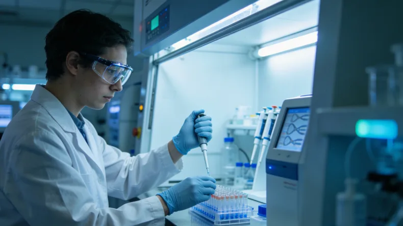 医生与患者共同查看基因检测报告示意图