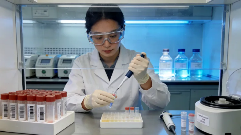 医生与患者共同查看基因检测报告