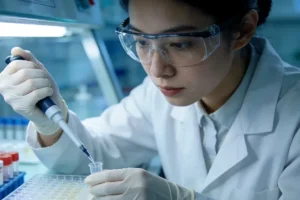 医生与患者共同查看基因检测报告