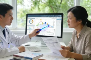 肿瘤标志物与基因检测原理对比示意图