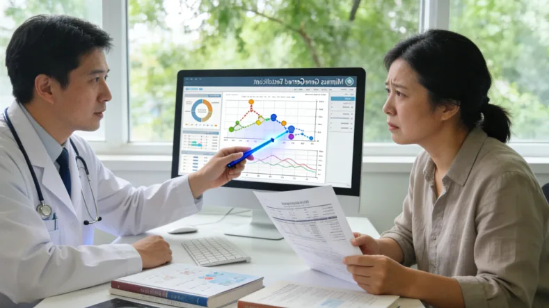 肿瘤标志物与基因检测原理对比示意图