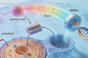 患者手持基因检测报告与医生沟通的示意图