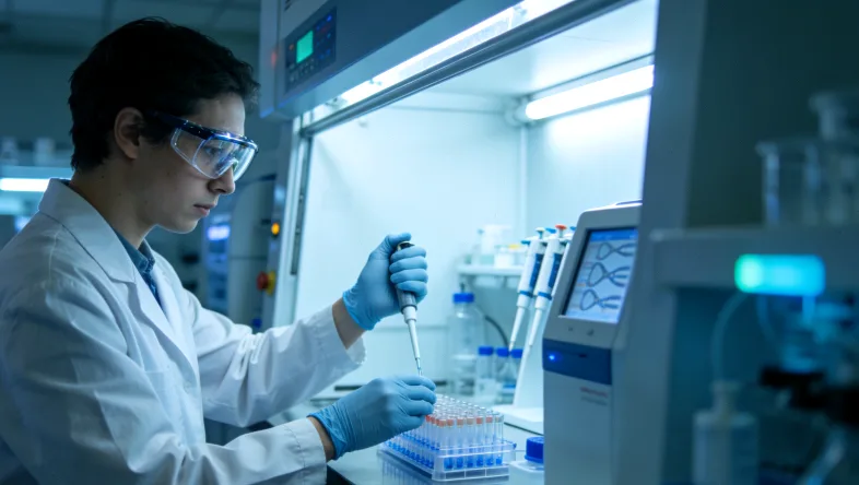 神经内科医生与患者共同查看基因检测报告