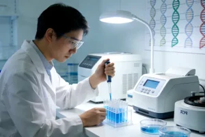 医生与患者共同查看基因检测报告