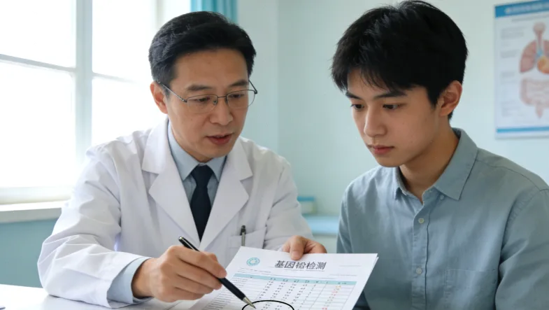 医生与患者共同讨论报告的场景