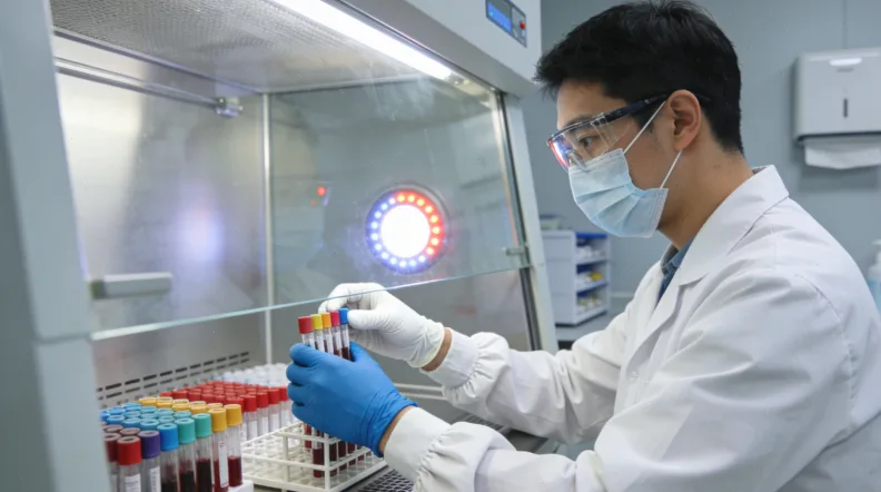 展示穿刺针一次性使用和不同型号的医疗特写