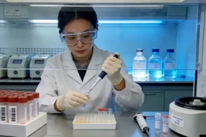 医生与患者讨论基因检测报告