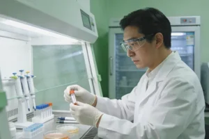 医生与患者讨论基因检测报告