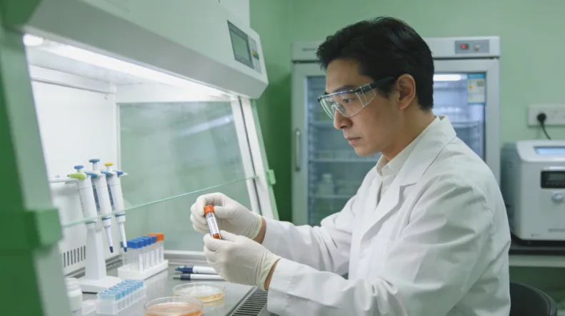 医生与患者讨论基因检测报告