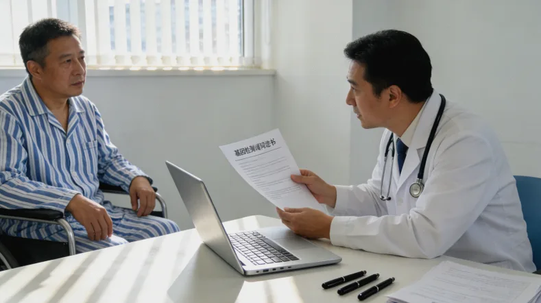 形象化的天平示意图，一端是“致病证据”，一端是“良性证据”，中间“3级”处于平衡点