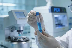 一位患者正在与医生共同查看基因检测报告