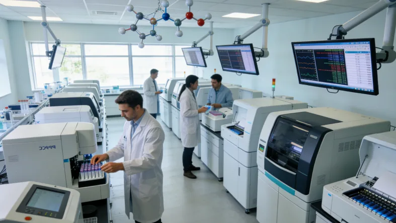 医生与患者讨论胸水基因检测报告