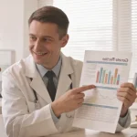 病理医生在显微镜下观察肺癌组织切片