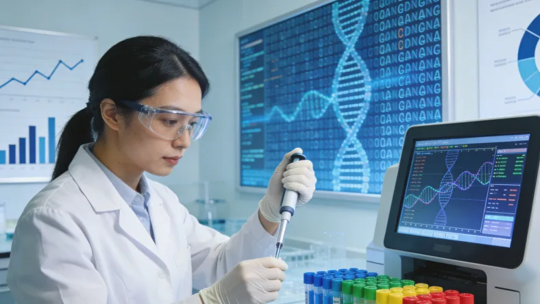 医生与患者讨论基因检测报告