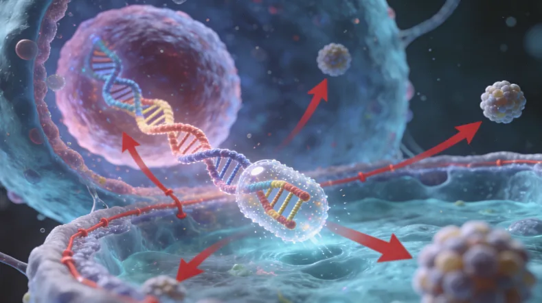 示意图：吸烟导致DNA损伤与突变累积的过程