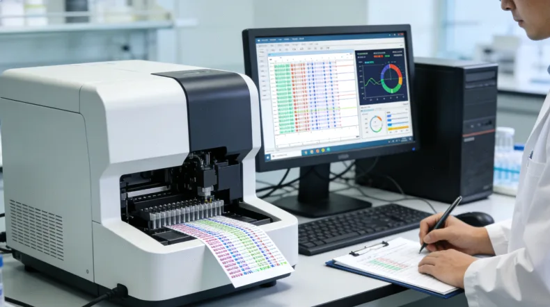基因检测报告局部特写，突出“突变丰度0.X%”字样