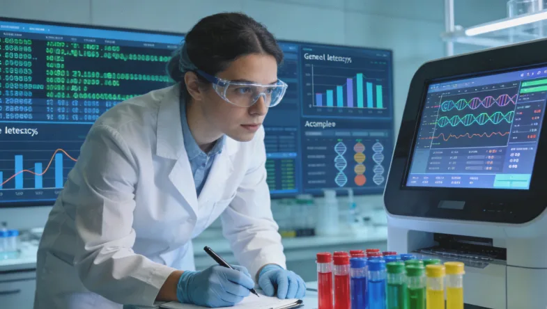 医生与患者沟通基因检测报告的示意图