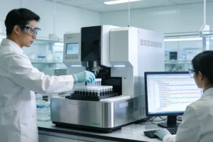 医生与患者共同查看术后病理报告