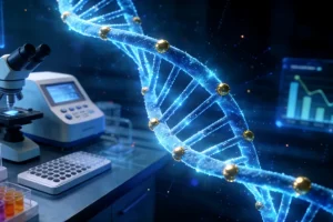 一位患者正在家中用电子秤记录每周体重