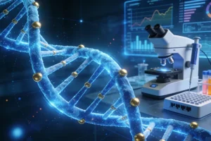 医生与患者共同查看基因检测报告