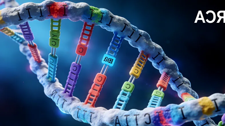基因检测报告与 BRCA 基因示意图