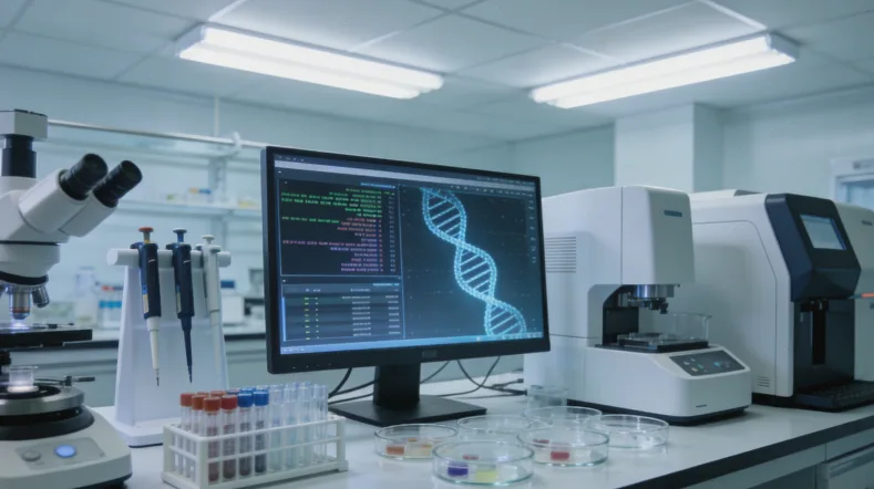 基因检测报告示意图，重点圈出“风险评分”位置