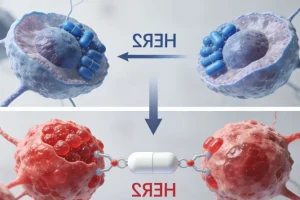 HER2蛋白过度表达示意图