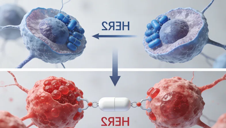 HER2蛋白过度表达示意图