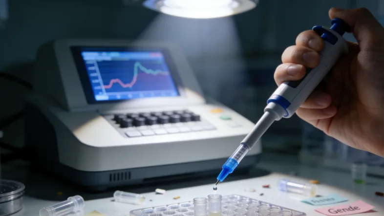 女性手持基因检测报告,面露关切