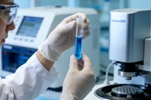 女性手持基因检测报告，面露忧虑