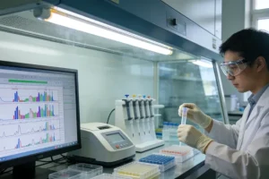 医生与肿瘤患者讨论BRCA检测报告