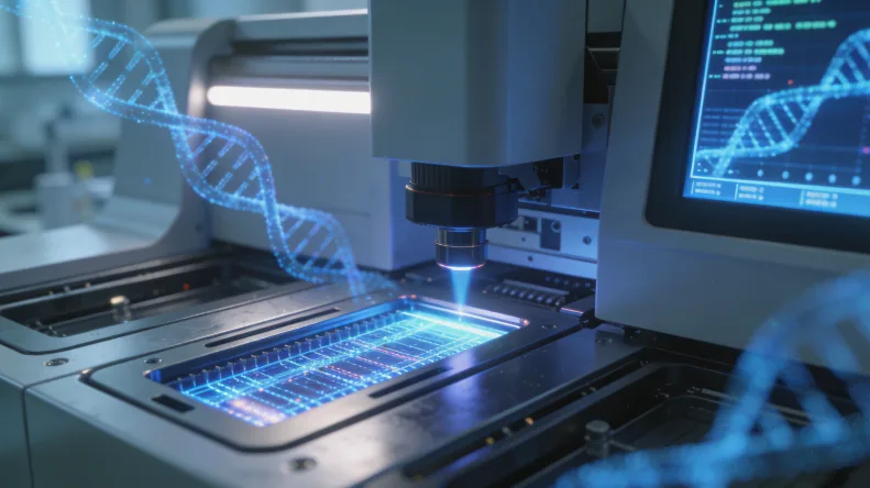 医生在诊室内向一对夫妻进行遗传咨询图解