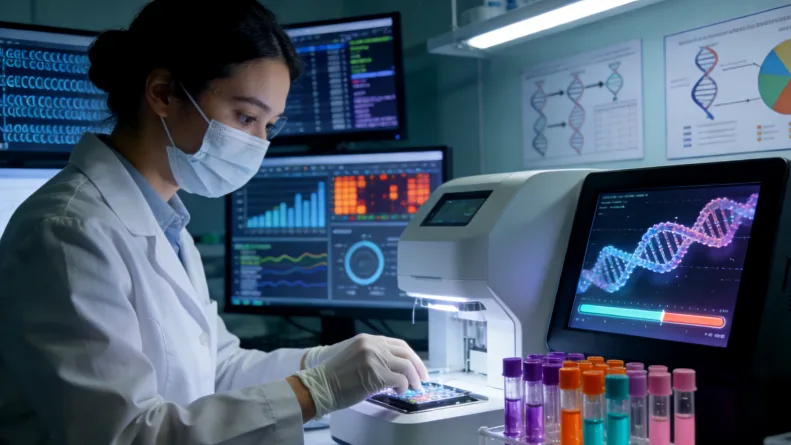 NGS测序仪工作流程示意图