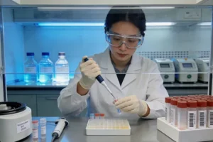 医生手持NGS血液检测专用采血管示意图