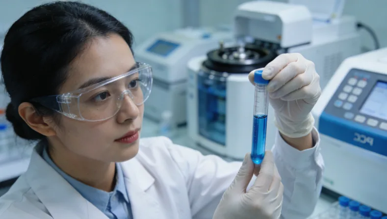 NGS测序仪正在进行高通量测序工作流